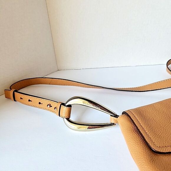 Vince Camuto Hilry Leather Crossbody Toffee Handbag Fold Over Snap Magnetic - Picture 14 of 15